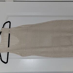 Sleeveless Knit Bodycon Dress/Cover Up in Light Beige Fits M. Like New.